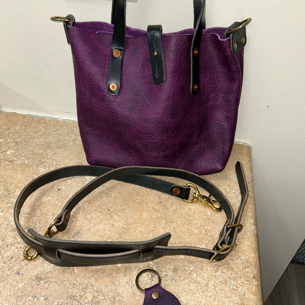 Go Forth Goods Grape Bison Mini Avery Tote with CB Strap